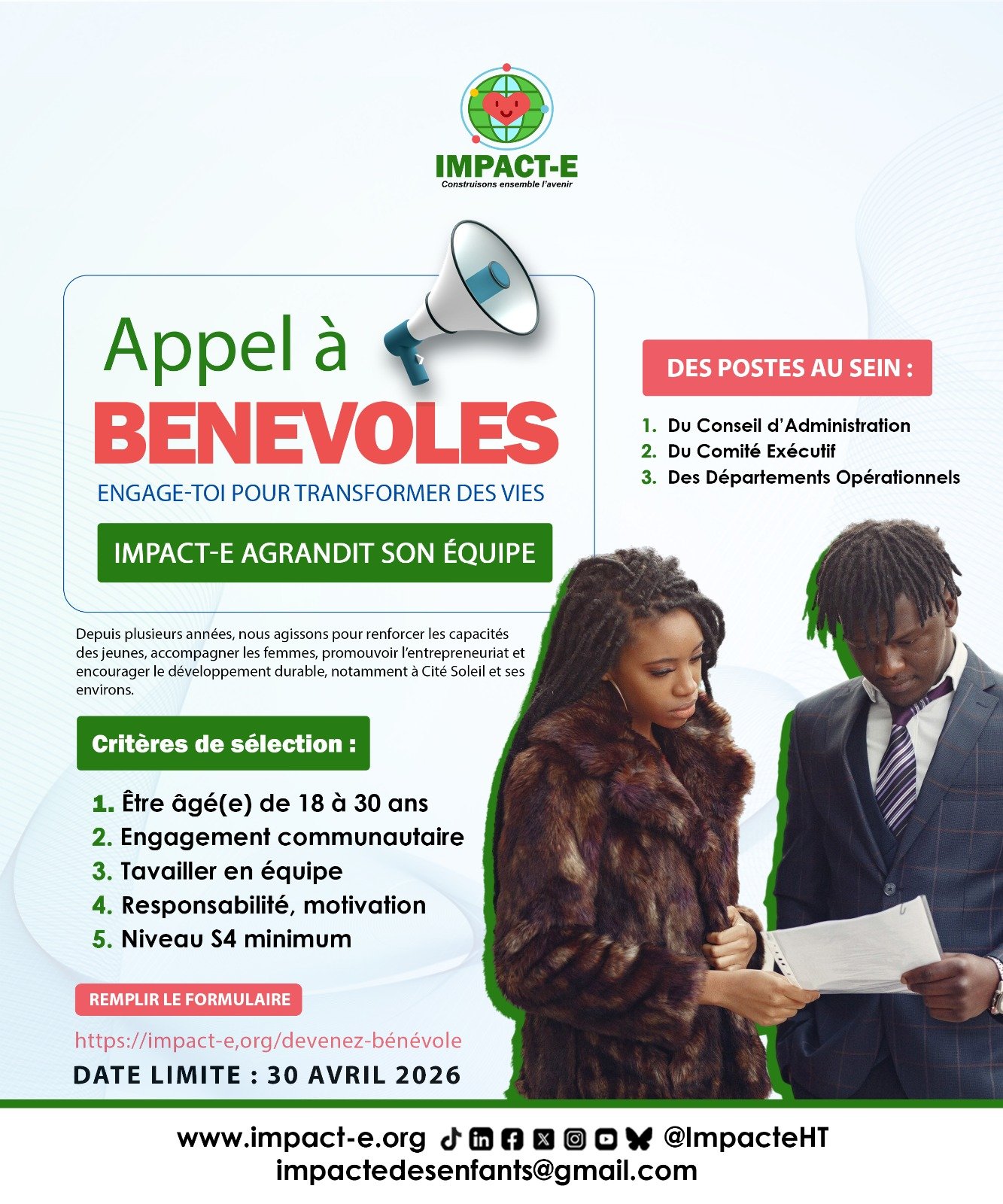 Devenez Bénévole IMPACT-E